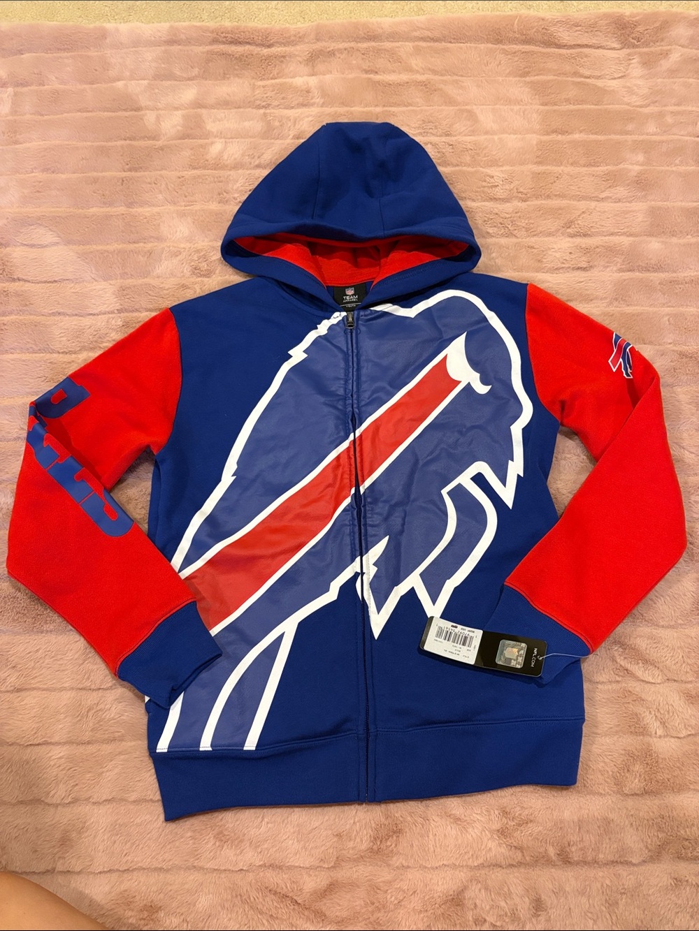 Buffalo Bills Blue & Red Bills Logo Zip Hoodie NWT Youth Medium 10/12